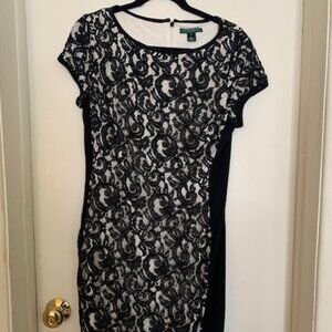 Ralph Lauren Black and White Cocktail and Party Dress